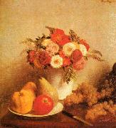 Henri Fantin-Latour Still Life with Flowers and Fruits France oil painting artist